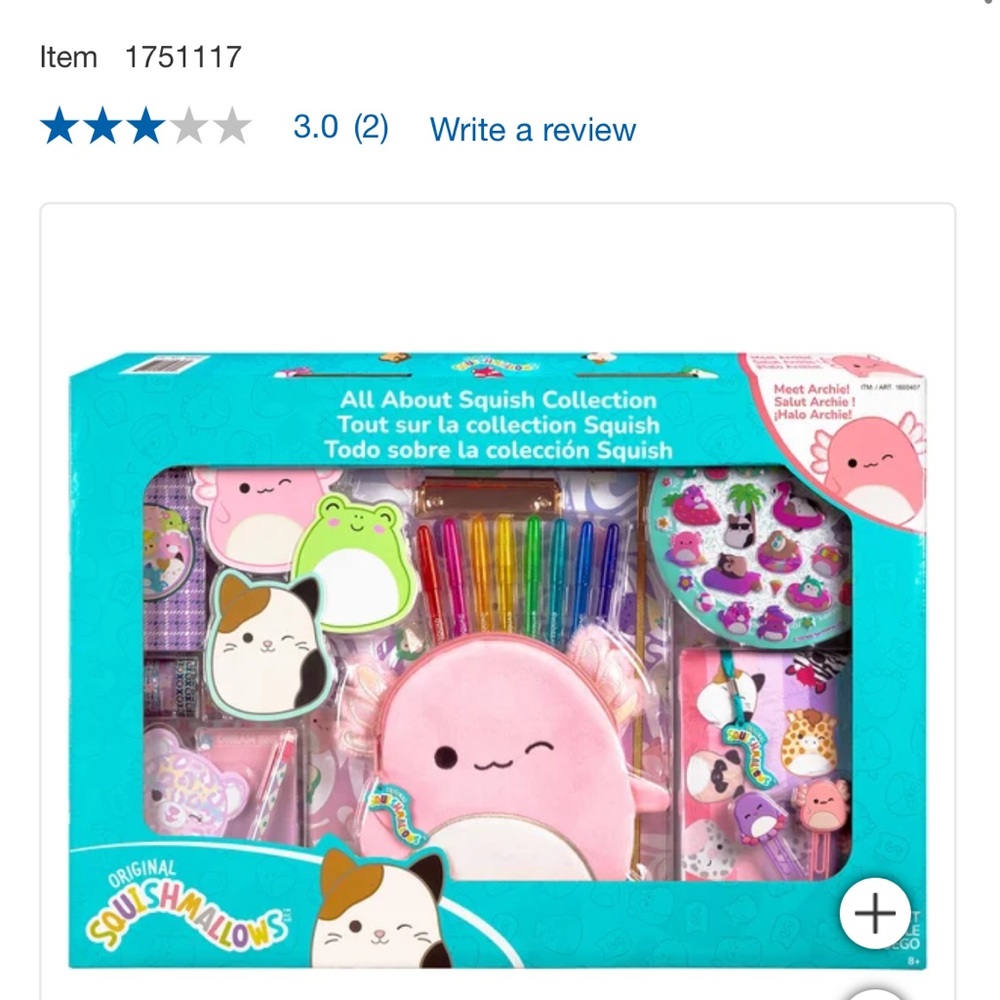 New Squishmallows All About Squish Collection Set - Archie axolotl